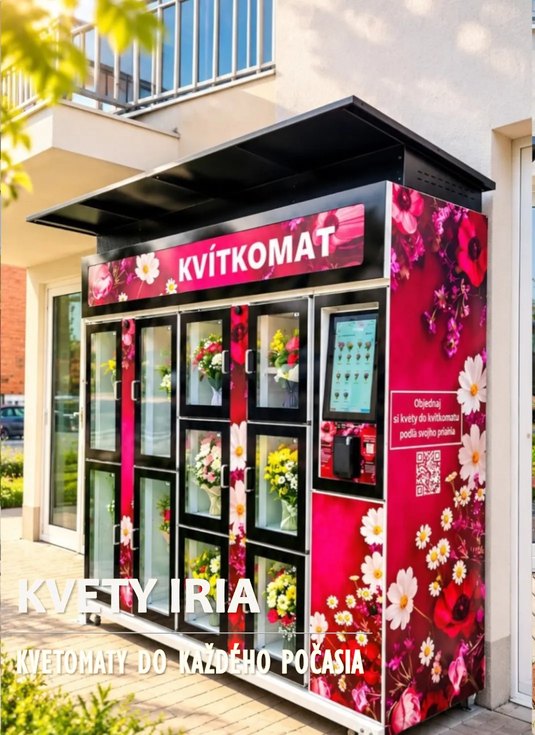 Venkovní květomat na 10 kytic na sídlišti v Otrokovicích