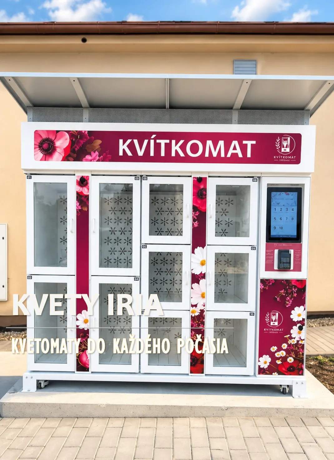 Venkovní květomat na 10 kytic v obci Střílky