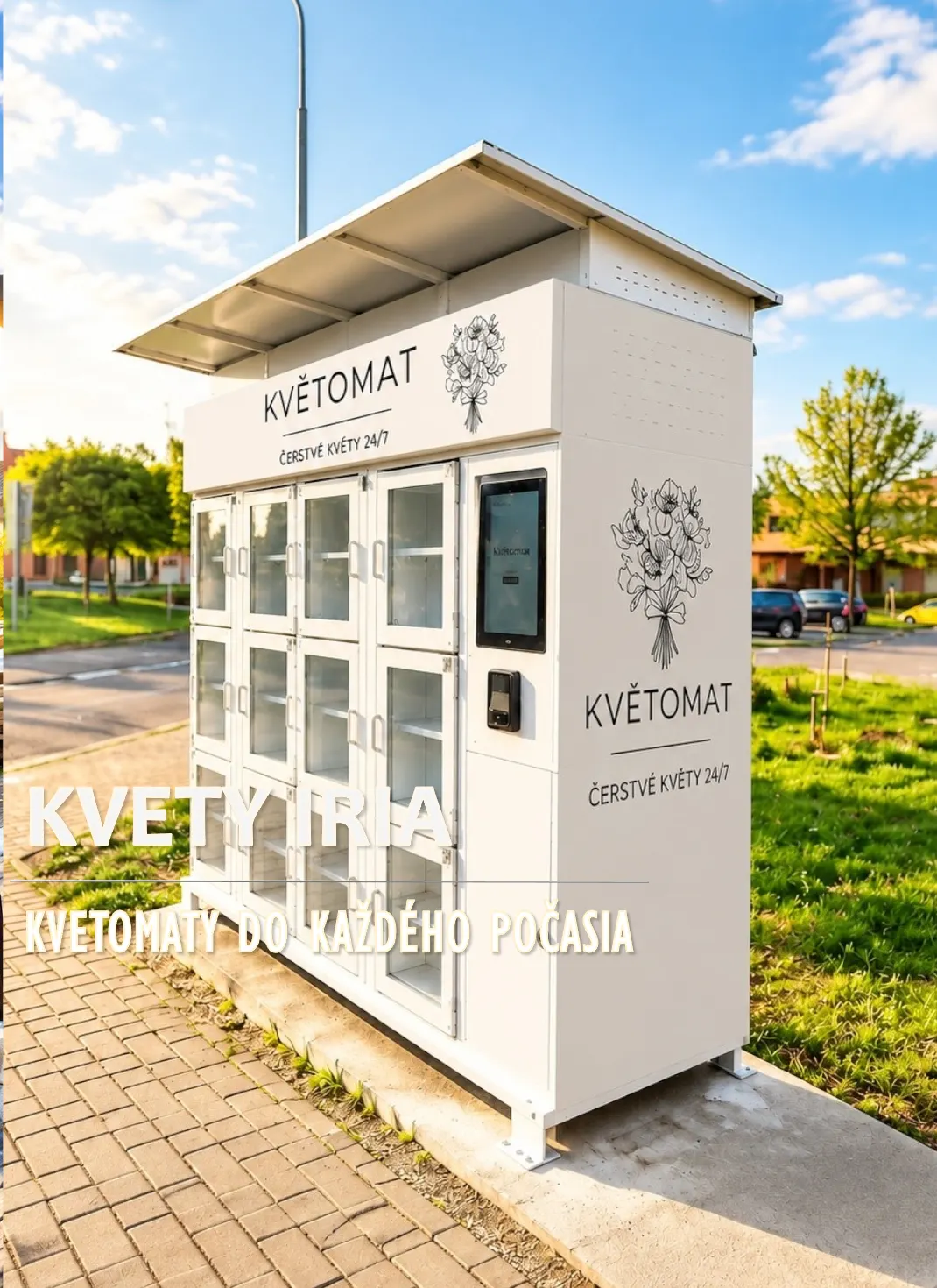 Venkovní květomat na 12 kytic — centrum obce