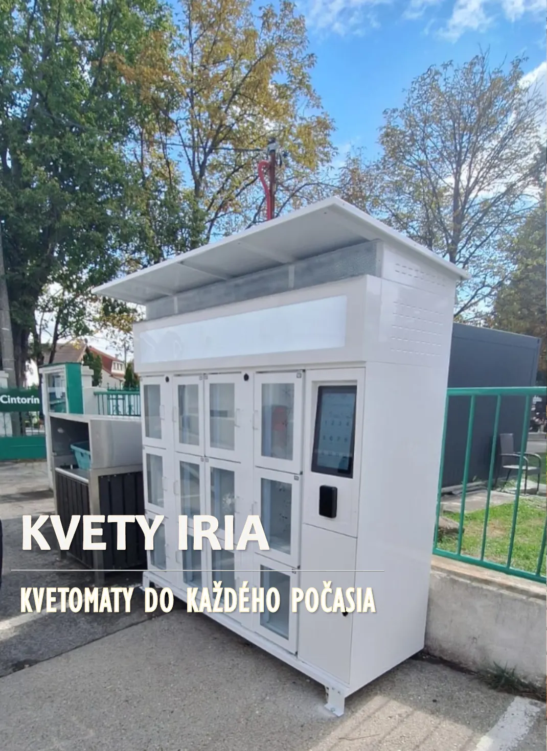 Venkovní květomat na 12 kytic u hřbitova v Podunajských Biskupicích